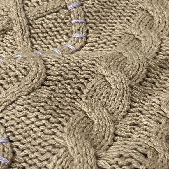 New Callahan Knitwear Cropped Cameron  Tan & Purple Turtleneck Sweater- Medium - Picture 10 of 16